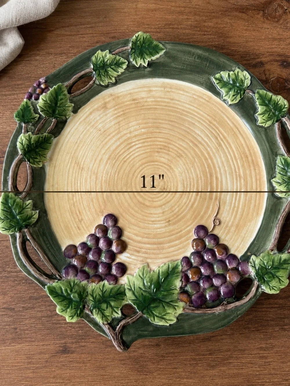 Pacific Rim Sonoma Grape 11” Plates Set of 2 Hand Painted Discontinued